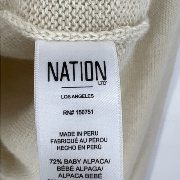 Nation LTD Madeline cream eggshell cardigan baby alpaca button front small - Picture 7 of 7